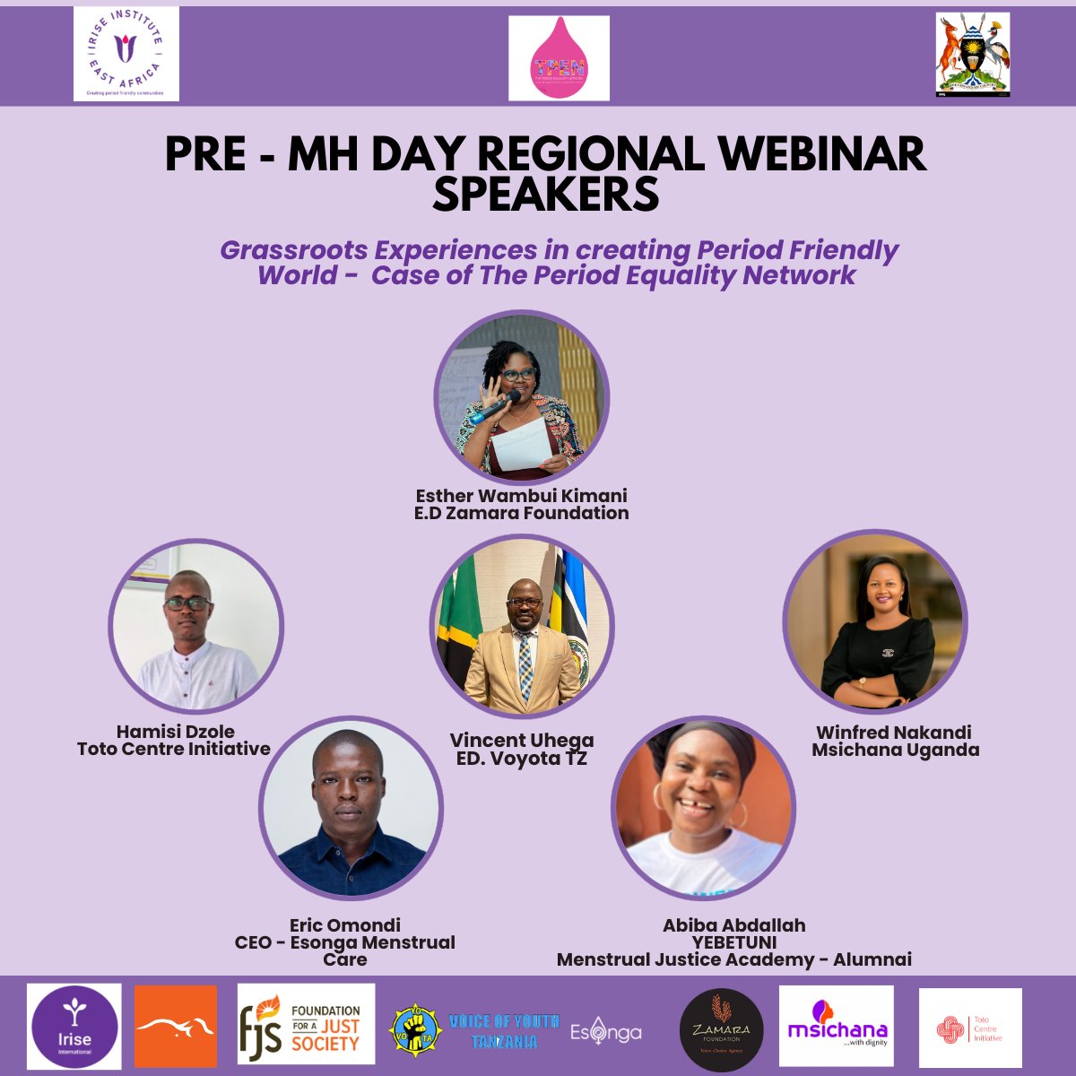 Happening in less than 30 minutes!
Join today as key members of the Period Equality Network East Africa at the Pre-MH Day Webinar organized by <a href="/IriseEastAfrica/">Irise Institute East Africa</a>! #PeriodFriendlyWorld.
See you there!
#MHDay2025 #MenstrualJusticeForAll #PeriodEqualityNetworkEA