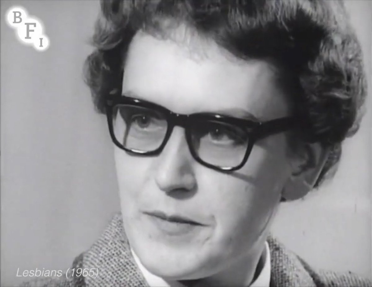 These images show gay women and gay men interviewed for British tv in 1965. 

At the time, male homosexuality was illegal, so gay men had to be interviewed with their faces hidden, but there was no law against female homosexuality, so they could be far more open about it. 💔