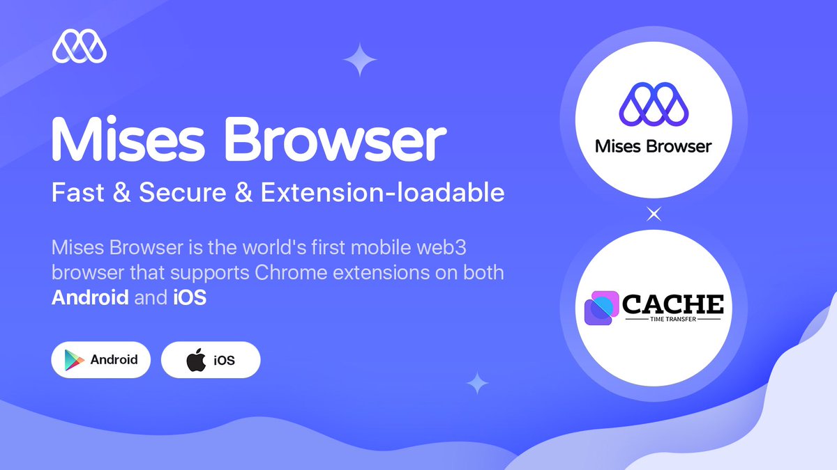 As the first and only iOS browser that supports Chrome extension on mobile, now <a href="/Mises001/">Mises</a> has integrated <a href="/CacheWallet_HQ/">Cache Wallet</a> on the iOS version of Mises Browser.  

Cache is the first smart wallet that restores frozen assets caused by lost seed phrases, keys and passwords. Designed