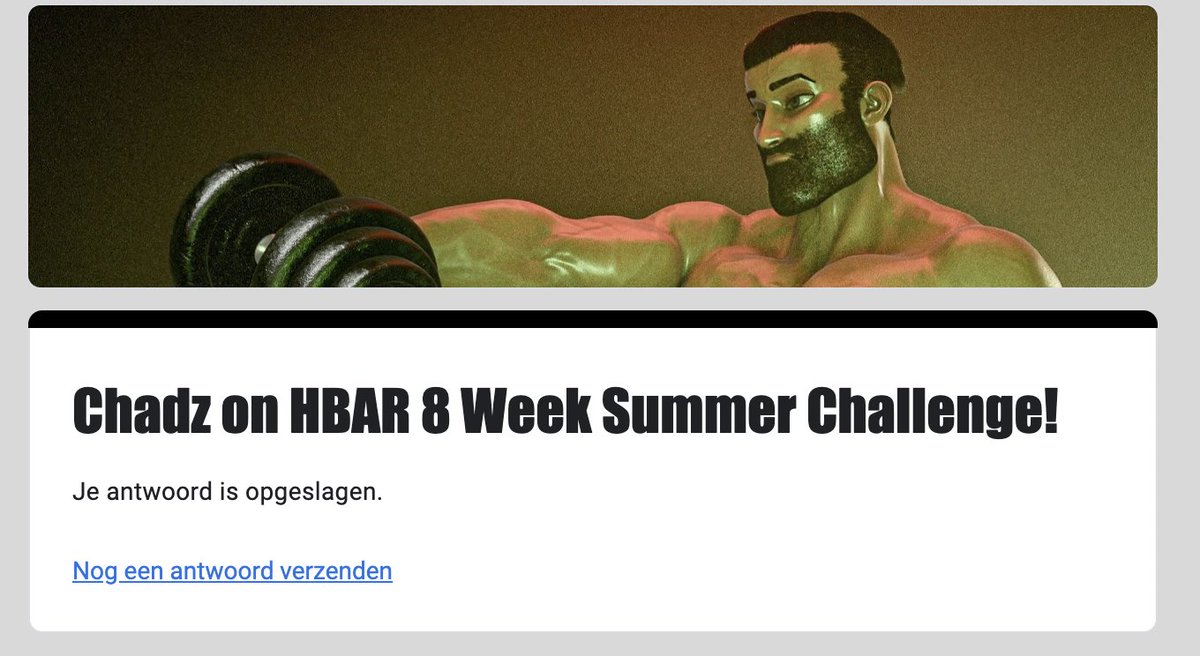 NFT$ (@nftgoony) on Twitter photo Filled in the form ✊
Ready to progress 📈
<a href="/ChadzOnHBAR/">Chadz on HBAR</a>
#hbar #nft #web3 #fitness #healthy #chad #summerchallenge #summerbody Filled in the form ✊
Ready to progress 📈
<a href="/ChadzOnHBAR/">Chadz on HBAR</a>
#hbar #nft #web3 #fitness #healthy #chad #summerchallenge #summerbody