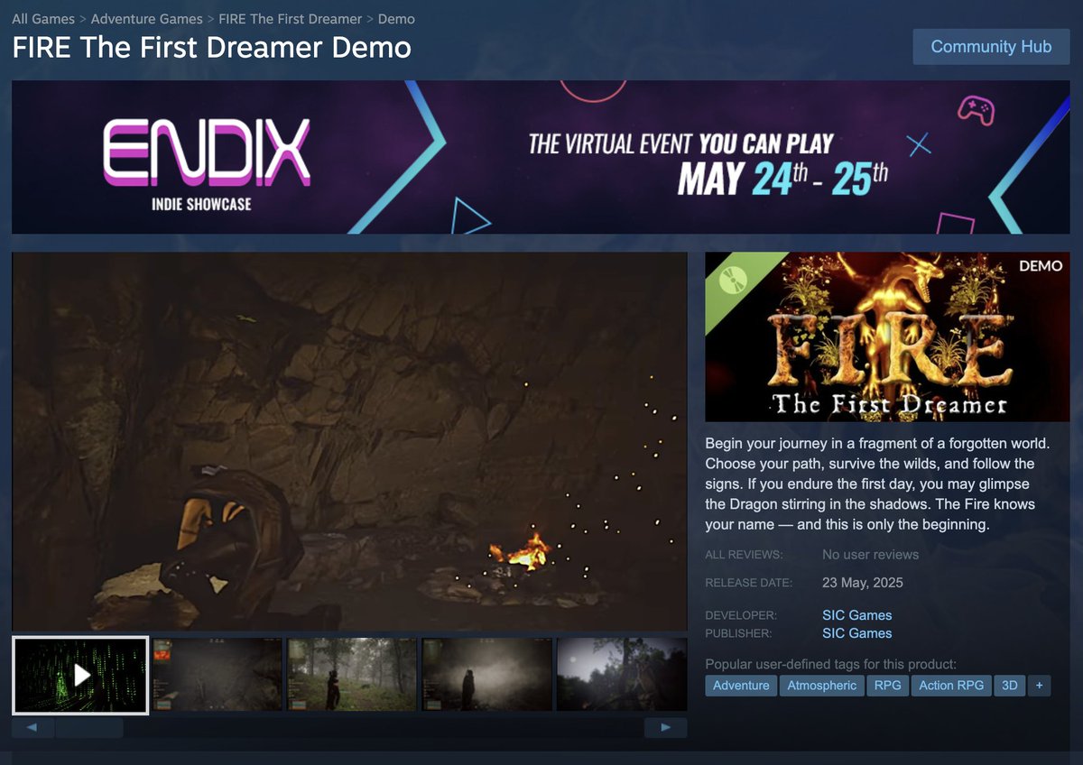 ⏳ Just one day to go.
The demo for FIRE: The First Dreamer launches tomorrow.
Get ready to follow the fire.
Wishlisting helps a lot! — see you in the dream.

🧿 store.steampowered.com/app/3736630/FI…
#FollowFriday #FIRETheFirstDreamer #IndieGame #ComingSoon