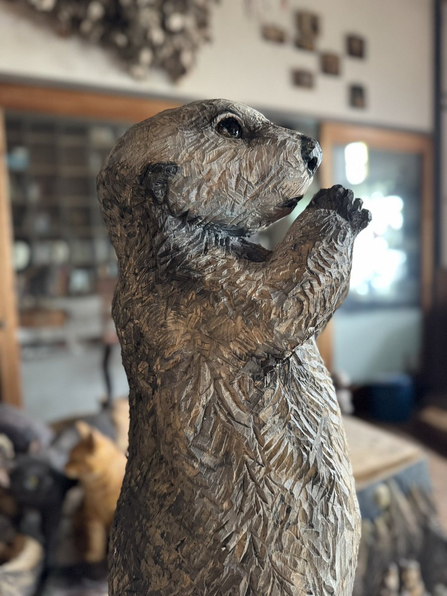 祈りの彫刻　ラッコのキラちゃん
祈りは柱となって、人の心を支えますように