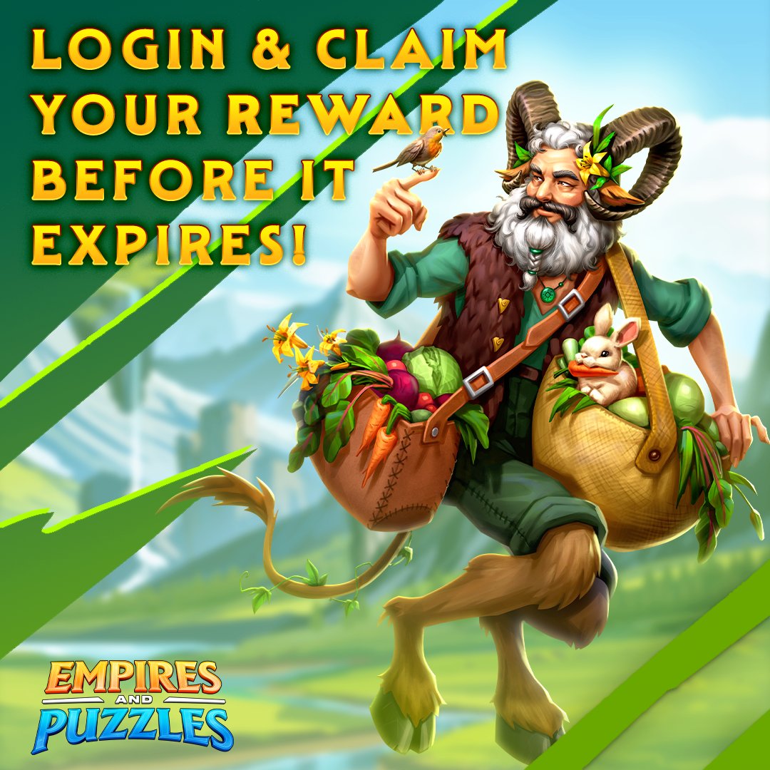 EmpiresPuzzles's tweet photo. Wilderness Summon is live! And, for a limited time, login NOW and claim a special reward in your inbox. Better hurry because this reward will vanish soon, so don’t wait!
Go wild: https://t.co/OrkO9zEsQP
#fauns #wilderness #rewards https://t.co/JGqZ3H5XwV