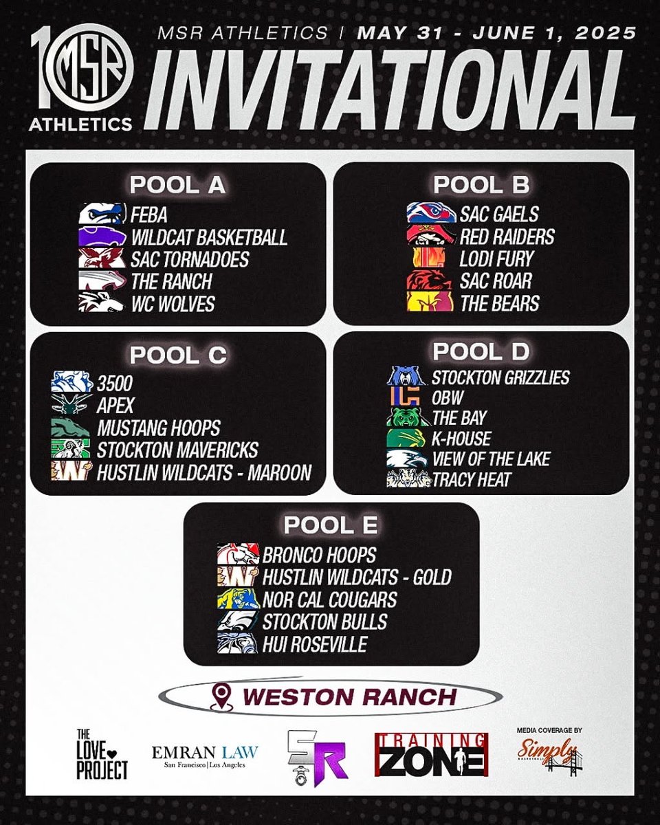 MSR ATHLETICS (@msrathletics10) on Twitter photo The 2nd Annual MSR Athletics Invitational is set at Weston Ranch High School for May 31 - June 1, 2025.
Director, Mateen Rafiq (<a href="/mateenery/">Mateen Rafiq</a>) is honored to host this prestigious event supported by: Emran Law Firm, The Love Project, @seekrevengee, and Yuba-Sutter Training Zone! The 2nd Annual MSR Athletics Invitational is set at Weston Ranch High School for May 31 - June 1, 2025.
Director, Mateen Rafiq (<a href="/mateenery/">Mateen Rafiq</a>) is honored to host this prestigious event supported by: Emran Law Firm, The Love Project, @seekrevengee, and Yuba-Sutter Training Zone!