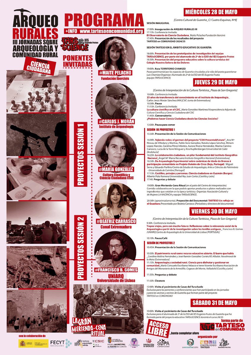 Esther Rodríguez (@estrodrguez) on Twitter photo Poco se habla del programón de las III Jornadas ArqueoRurales que nos ha quedado 🔥
El miércoles 28 de mayo a las 17:00h, inauguramos
<a href="/FECYT_Ciencia/">FECYT</a> / <a href="/IAM_CSIC/">Instituto de Arqueología-Mérida (IAM-CSIC)</a> / <a href="/AytoGuarena/">Ayto de Guareña</a> / <a href="/CSICdivulga/">CSIC Divulga</a> Poco se habla del programón de las III Jornadas ArqueoRurales que nos ha quedado 🔥
El miércoles 28 de mayo a las 17:00h, inauguramos
<a href="/FECYT_Ciencia/">FECYT</a> / <a href="/IAM_CSIC/">Instituto de Arqueología-Mérida (IAM-CSIC)</a> / <a href="/AytoGuarena/">Ayto de Guareña</a> / <a href="/CSICdivulga/">CSIC Divulga</a>