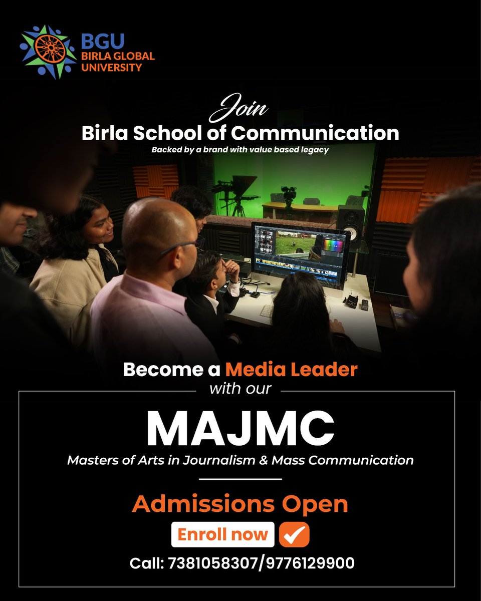 bgubbsr's tweet image. Level up with a Master’s degree in Journalism & Mass Communication at BGU and become a media expert
📢 Admission Open 2025
Apply Now: forms.bgu.ac.in
👉  Build Your Future with BGU!
#MAJMCAtBGU #MediaMasters #JournalismPostgrad #JoinBGU #AdmissionsOpen #majmc