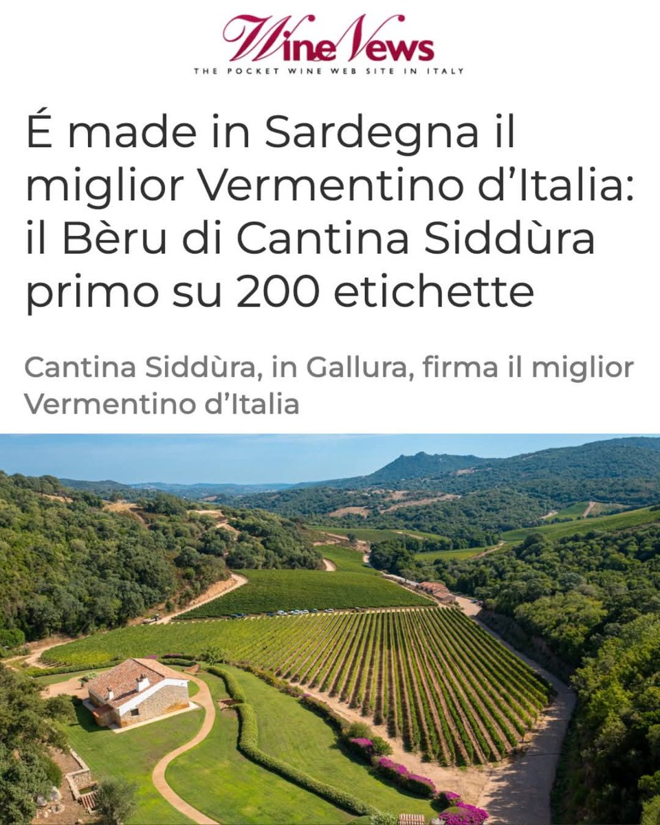 Siddura (@siddurasrl) on Twitter photo Quando si dice che "il mattino ha l'oro in bocca"
Da WineNews la grande medaglia d'oro di Bèru - Miglior Vermentino d'Italia 2025
#wine #Sardegna
winenews.it/it/e-made-in-s… Quando si dice che "il mattino ha l'oro in bocca"
Da WineNews la grande medaglia d'oro di Bèru - Miglior Vermentino d'Italia 2025
#wine #Sardegna
winenews.it/it/e-made-in-s…