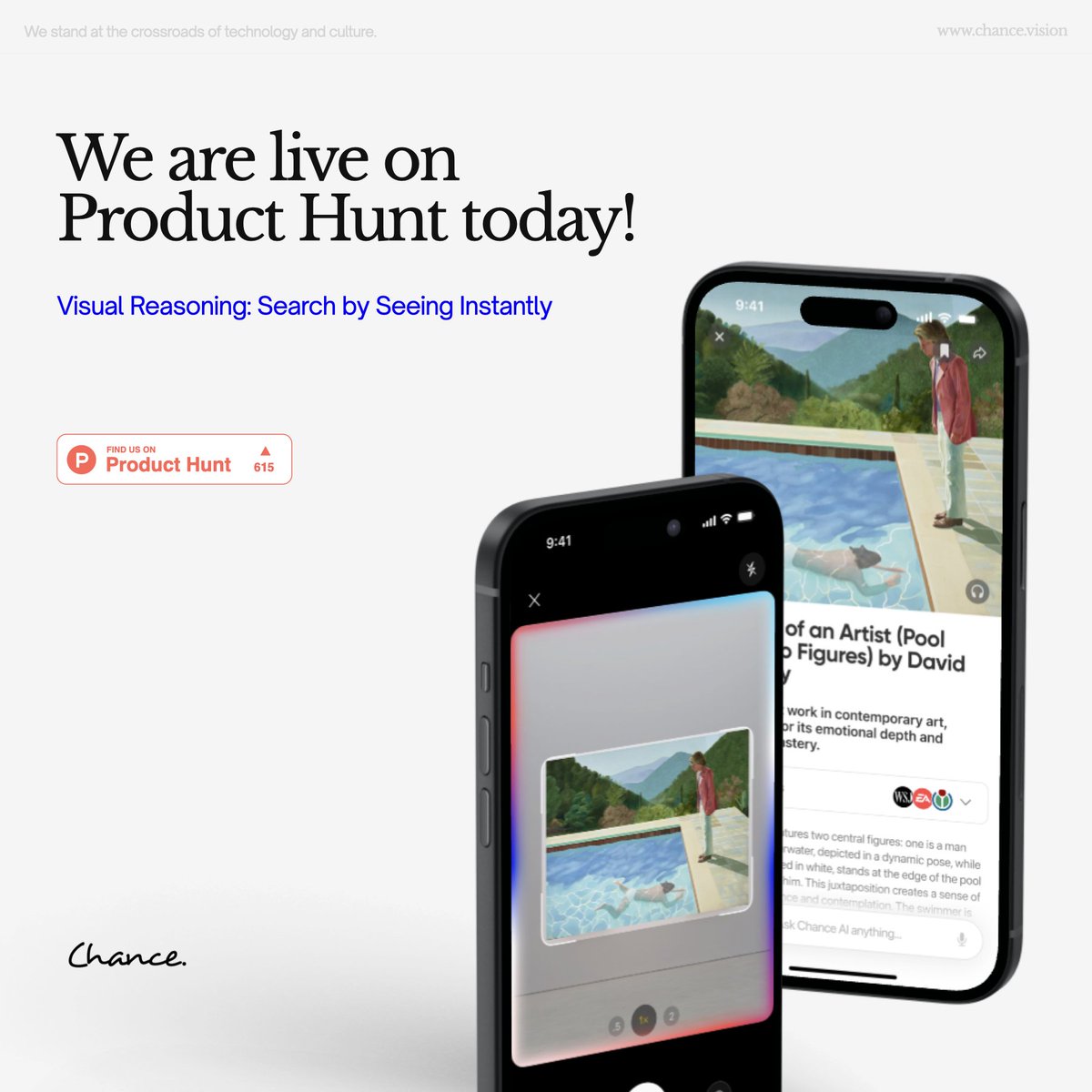 Chance_vision's tweet image. 📣 Big news — We’re launching AI Visual Reasoning by Chance on Product Hunt.
Support us - lnkd.in/ga_Ns2pZ
The centerpiece of this release is our new visual reasoning capability. Rather than simply recognizing what’s in an image, Chance now walks you through how it…