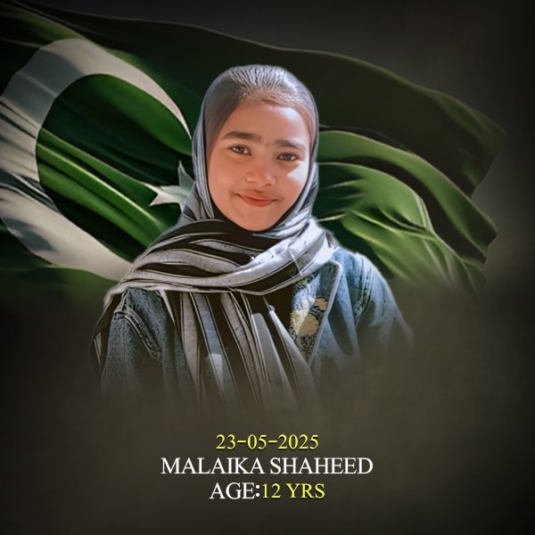 ForumStrategic's tweet image. انا للہ وانا الیہ راجعون
The 6th Shaheed student Malaika, age 12x years 🇵🇰