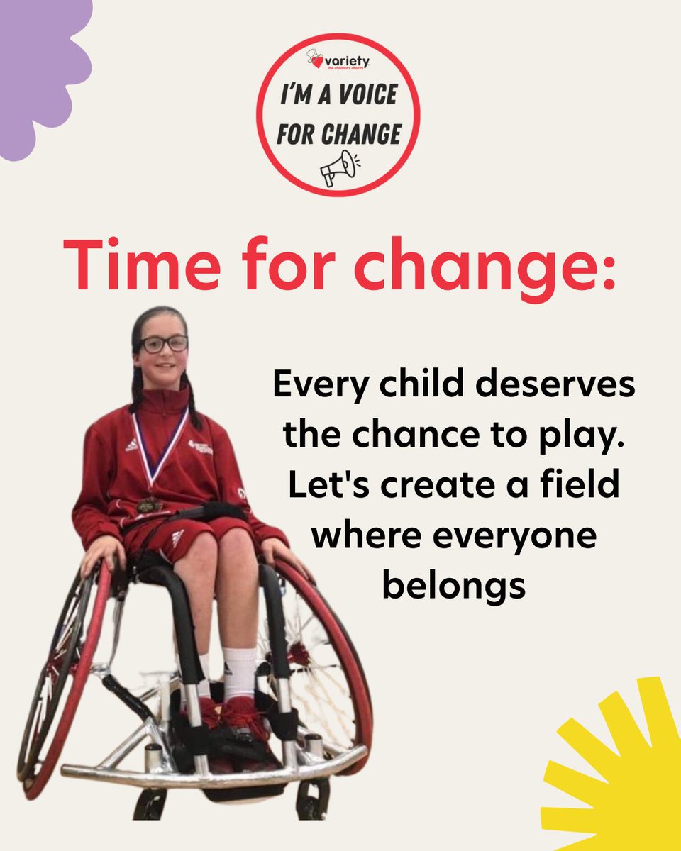 Variety's Voices for Change is a grassroots advocacy campaign aimed at breaking down barriers that prevent disabled children from low-income families from accessing sports and physical activities.
Learn more: variety.org.uk/how-can-we-hel…
