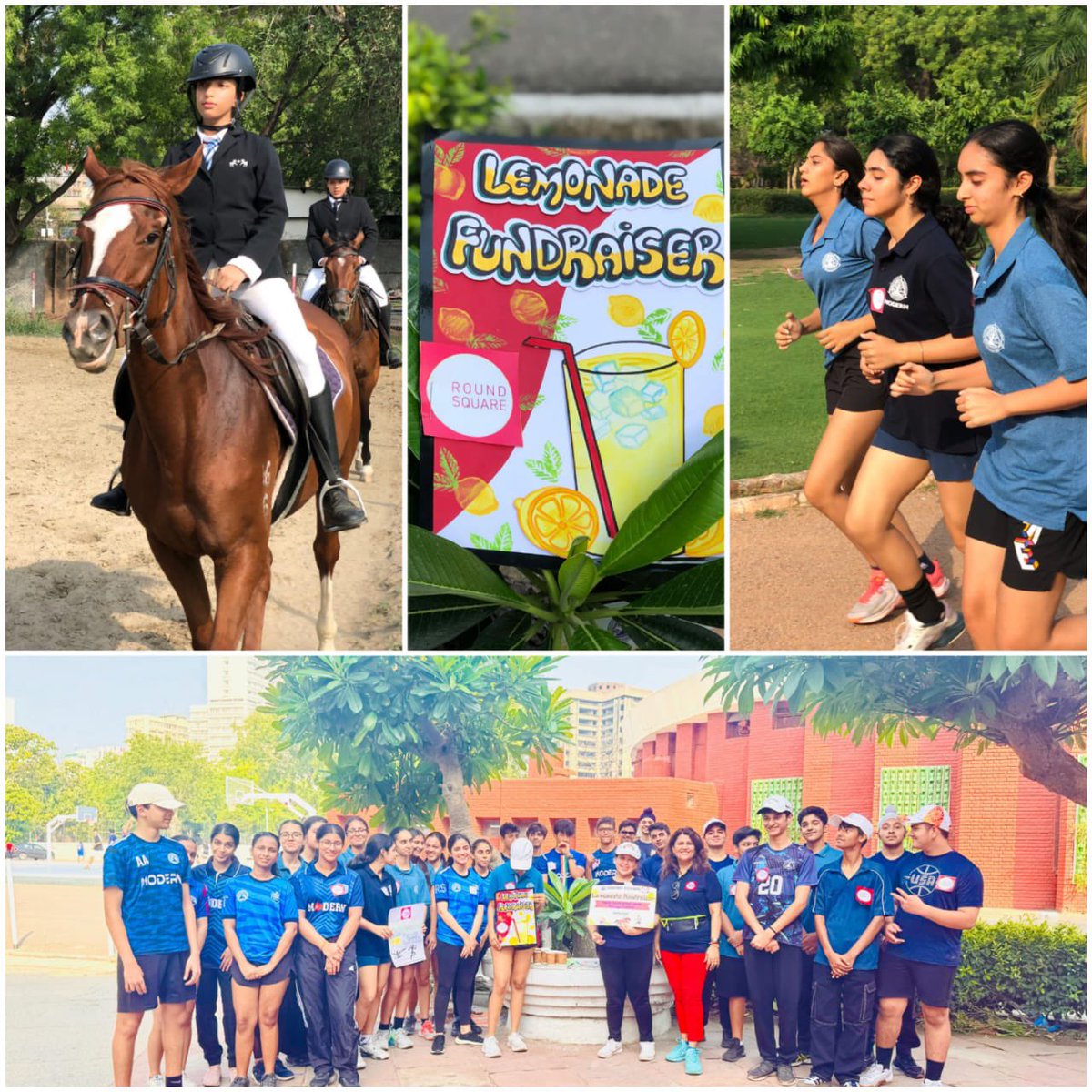ModernRoad's tweet photo. As a part of the Round Square Day Global Challenge, Modern School, Barakhamba students went all out to complete 178 km through swimming,
marathon, cycle polo, horse riding, &amp; cycling.They also conducted a lemonade fundraiser to help students around the world.@r0undsquare https://t.co/wMAUZOTCfa