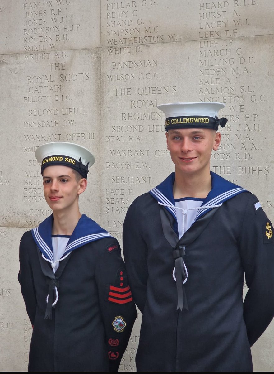 HMS_Collingwood's tweet photo. At the @CWGC memorial, names etched in stone remind us how young so many were.
Yesterday, our Victory Squadron sailors stood beside Sea Cadets, generations apart, yet bound by the same duty to remember.
This is how the legacy lives on.
#Dunkirk85 #InTheirName #ReturnToDunkirk https://t.co/5LQ5L25A05