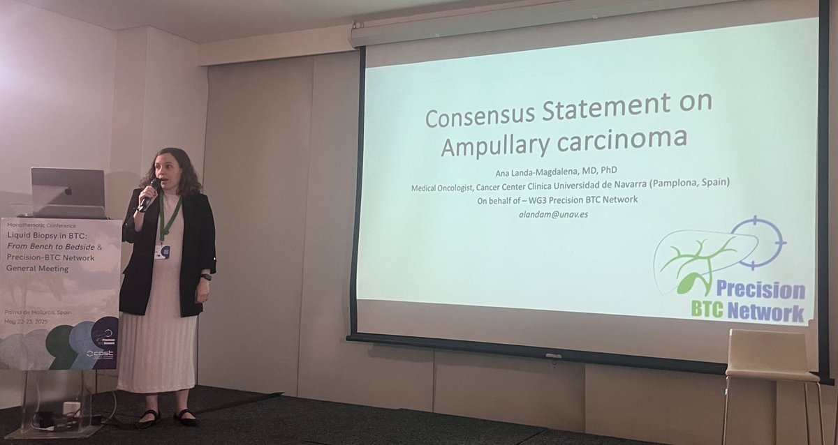 Angela Lamarca (@drangelalamarca) on Twitter photo Happening in 📍Mallorca 🥳🥳
#AnaLanda presenting the WG3 <a href="/PrecisionBTCnet/">Precision-BTC-Network</a> #Consensus on #AmpullaryCancer by <a href="/enscca/">ENSCCA_2020</a>
Work in progress 🏋️♀️
Recommendations ready📝
Delphi awaited 🤞🏻
Lets standardise the management of this cancer 💪
<a href="/atuvibi/">Asociación de Tumores de Vías Biliares</a> <a href="/CharityAMMF/">AMMF</a> <a href="/curecc/">Cholangiocarcinoma Foundation</a> <a href="/COST_Academy/">COST Academy</a> Happening in 📍Mallorca 🥳🥳
#AnaLanda presenting the WG3 <a href="/PrecisionBTCnet/">Precision-BTC-Network</a> #Consensus on #AmpullaryCancer by <a href="/enscca/">ENSCCA_2020</a>
Work in progress 🏋️♀️
Recommendations ready📝
Delphi awaited 🤞🏻
Lets standardise the management of this cancer 💪
<a href="/atuvibi/">Asociación de Tumores de Vías Biliares</a> <a href="/CharityAMMF/">AMMF</a> <a href="/curecc/">Cholangiocarcinoma Foundation</a> <a href="/COST_Academy/">COST Academy</a>