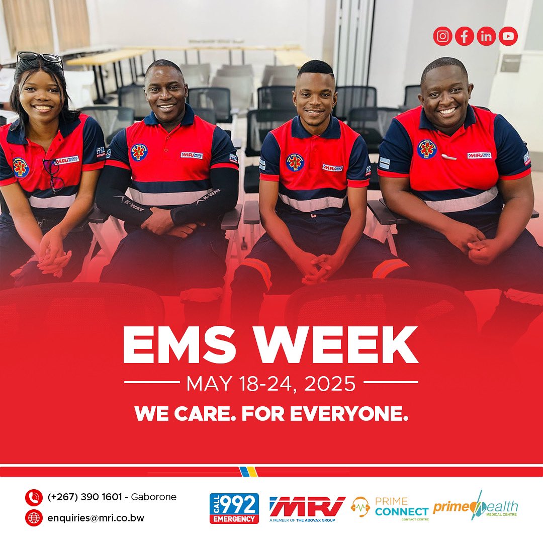 BotswanaMri's tweet image. This EMS Week, we salute our paramedics—the everyday heroes who bring calm to chaos and care to every call. Thank you for answering when the world needs you most.

#whensecondscount #mrigoldstandard #yourpartnerinhealth