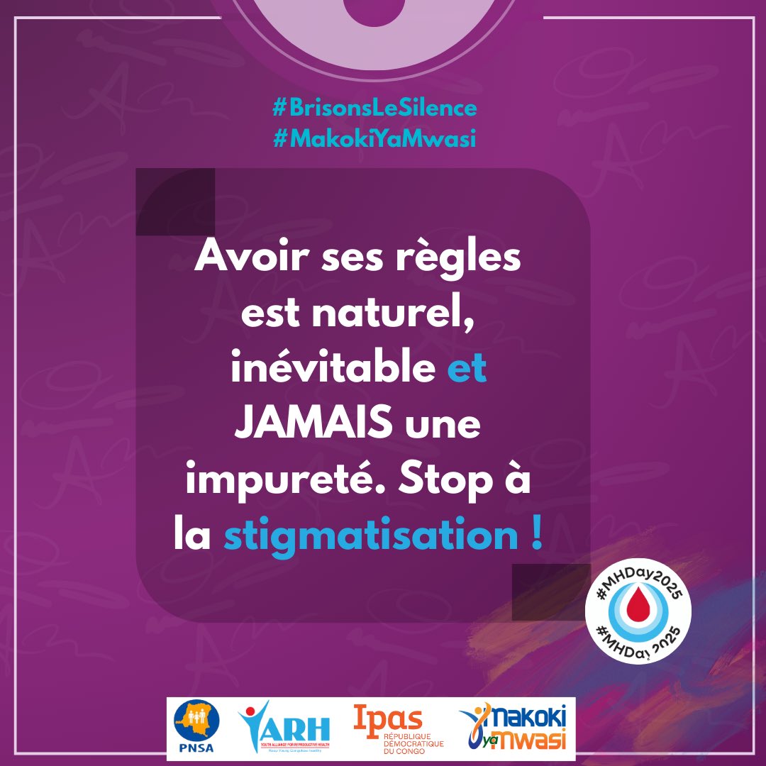 MaryseAkonkwa's tweet image. #MakokiYaMwasi: Les règles sont un processus naturel et inévitable du corps féminin. Stop à la #Stigmatisation. Ensemble #BrisonsLeSilence25 .Avoir ses règles est naturel,inévitable et  jamais une impureté
#YarhEtMenstruation