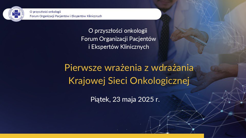 Fundacja To Się Leczy (@sieleczy) on Twitter photo 🔔 Polecamy relację z kolejnego spotkania Forum Organizacji Pacjentów i Ekspertów Klinicznych. Dziś temat Krajowej Sieci Onkologicznej <a href="/OnkologiaPolska/">Polskie Towarzystwo Onkologiczne</a>
➡️ youtube.com/live/O6V6cGoFW…
<a href="/rutkowskip1972/">Piotr Rutkowski</a> <a href="/NIO_PIB/">Narodowy Instytut Onkologii, Warszawa</a> <a href="/AleksandraWil18/">Aleksandra Wilk</a> <a href="/KustoszMarek/">Marek Kustosz</a> 🔔 Polecamy relację z kolejnego spotkania Forum Organizacji Pacjentów i Ekspertów Klinicznych. Dziś temat Krajowej Sieci Onkologicznej <a href="/OnkologiaPolska/">Polskie Towarzystwo Onkologiczne</a>
➡️ youtube.com/live/O6V6cGoFW…
<a href="/rutkowskip1972/">Piotr Rutkowski</a> <a href="/NIO_PIB/">Narodowy Instytut Onkologii, Warszawa</a> <a href="/AleksandraWil18/">Aleksandra Wilk</a> <a href="/KustoszMarek/">Marek Kustosz</a>