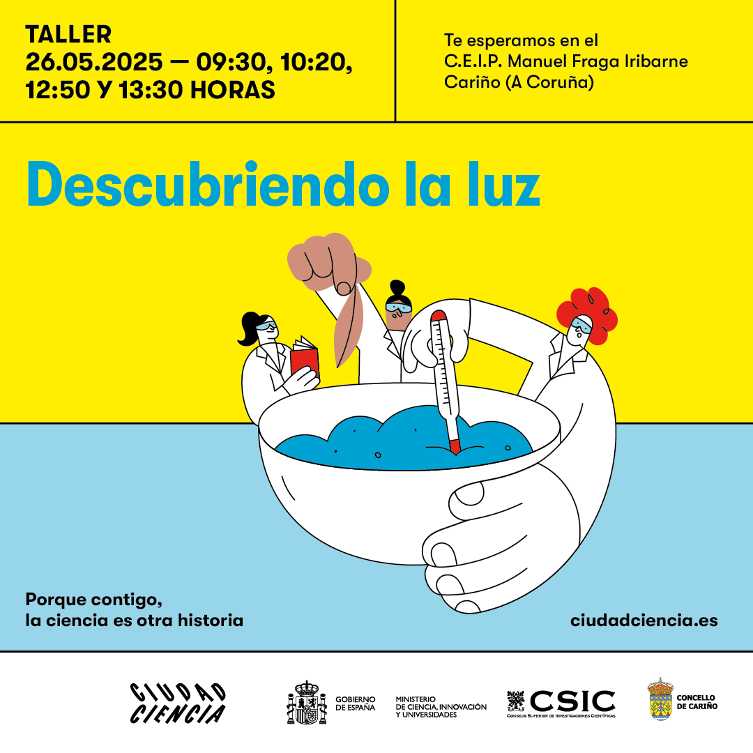Ciudad Ciencia (@ciudadciencia) on Twitter photo 🌈El lunes descubriremos la luz con investigador@s del
<a href="/IO_CSIC/">Instituto de Óptica (CSIC)</a> en #Cariño. Alumnado del colegio Manuel Fraga Iribarne realizará experimentos para aprender sobre lentes, la visión y los efectos visuales.
#CiudadCiencia <a href="/CSICdivulga/">CSIC Divulga</a> <a href="/CSICGalicia/">CSIC Galicia</a> ciudadciencia.es/agenda/descubr… 🌈El lunes descubriremos la luz con investigador@s del
<a href="/IO_CSIC/">Instituto de Óptica (CSIC)</a> en #Cariño. Alumnado del colegio Manuel Fraga Iribarne realizará experimentos para aprender sobre lentes, la visión y los efectos visuales.
#CiudadCiencia <a href="/CSICdivulga/">CSIC Divulga</a> <a href="/CSICGalicia/">CSIC Galicia</a> ciudadciencia.es/agenda/descubr…