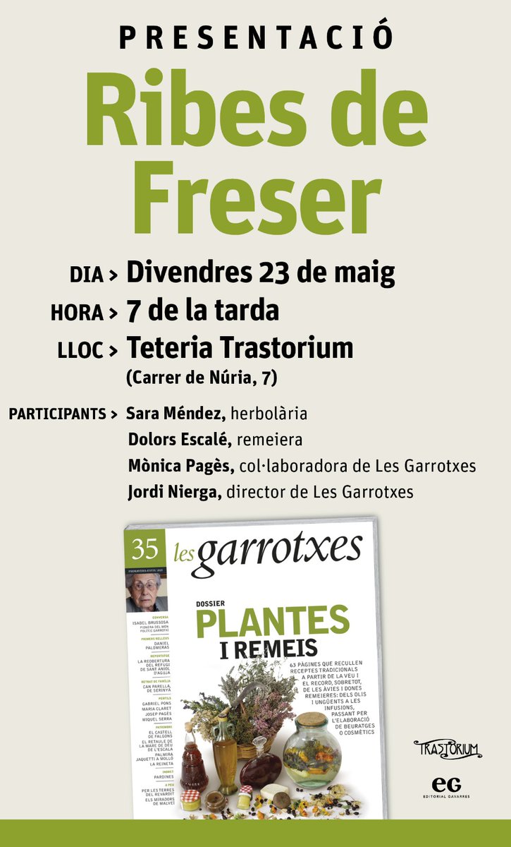 🌱 Avui fem pujada cap a la Vall de Ribes, on parlarem de plantes i herbes de muntanya ben acompanyats per l'herbolària Sara Méndez; la remeiera Dolors Escalé i la periodista i col·laboradora de la revista Mònica Pagès. Som-hi!