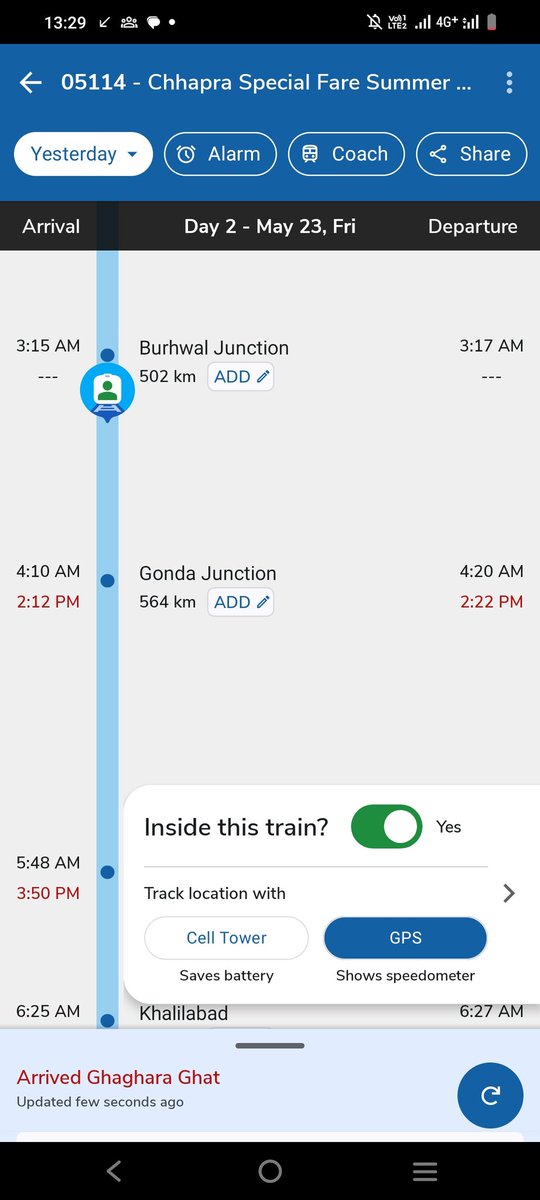 amitkprasad786's tweet photo. Train No 05114 Delayed 10+ Hours. 
Railways are not responsible for delayed passengers facing problems One years Child facing Summer hot in train. unwanted stop at any location without a station platform. Very Poor service. @indianrail @ashwanivai 
@narendramodi  Logon ki Health? https://t.co/Yu1Tz4jYWx
