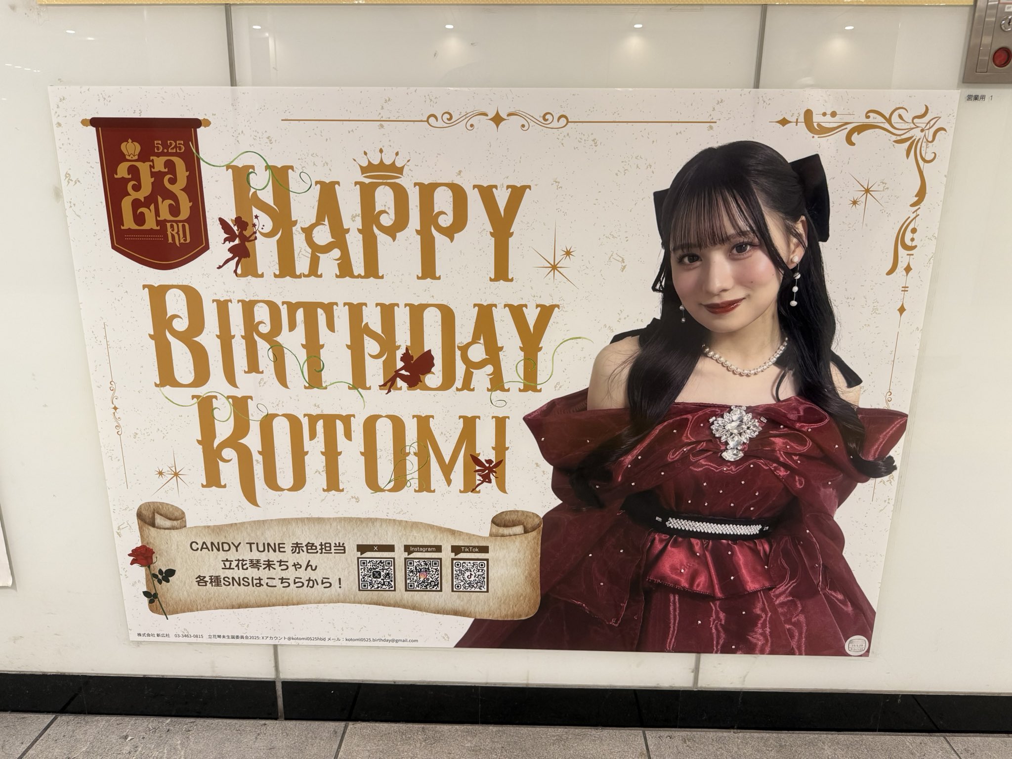 立花琴未　2025　生誕祭　チェキ　ポスター 2025/5/27(火)開催CANDY TUNE立花琴未 生誕祭 2025にて特別抽選