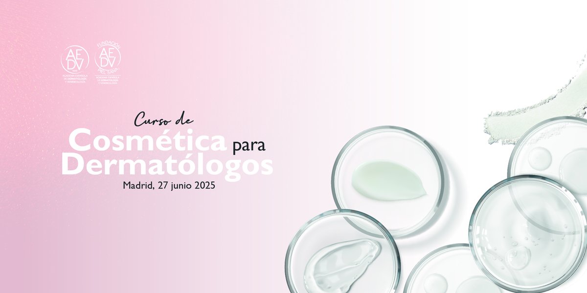¡Todavía quedan plazas en el Curso de Cosmética para Dermatólogos!
 
📅 27 de junio
📍 Hotel Canopy by Hilton Madrid Castellana
🤝 Patrocinan Bioderma,Cantabria Labs,Caudalie,Eucerin,Galderma,Indin,La Roche Posay.
📝+info: cosmeticaparadermatologos.aedv.es
 
¡No te lo pierdas!