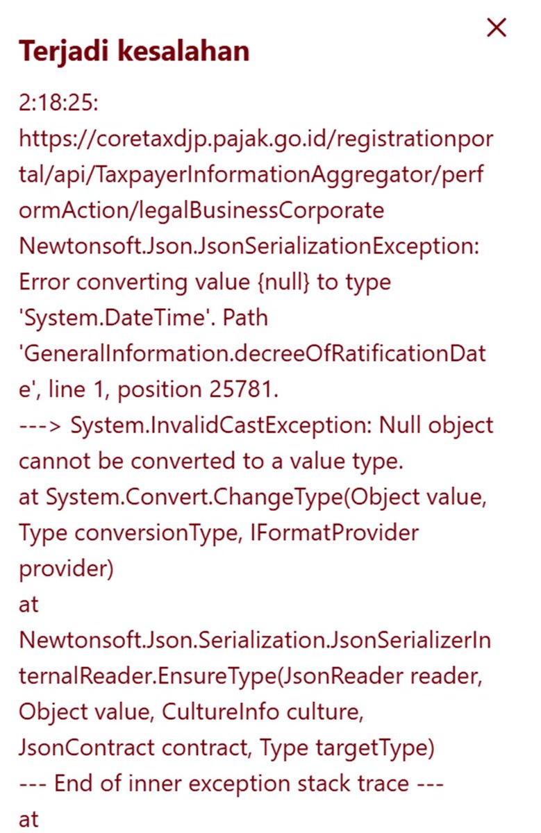 dear min <a href="/kring_pajak/">#PajakKitaUntukKita</a> , saya update npwp badan by coretax, tapi pada submit muncul error seperti ini, apakah perlu submit kembali?
