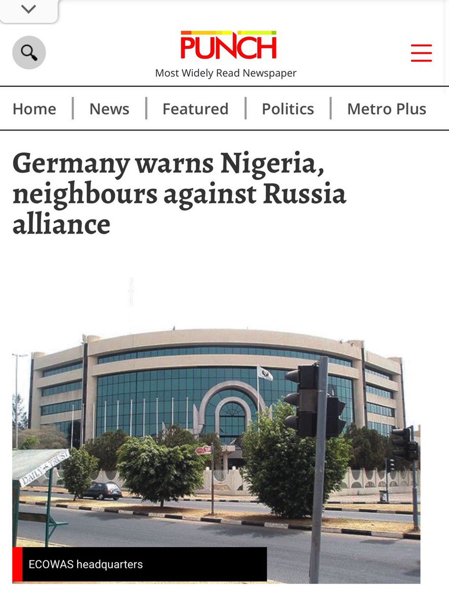 The Embassy has taken note of the statements made by the German Consul General in Lagos regarding Russia's presence in the West African region.

Read more: facebook.com/share/p/16jzzq…