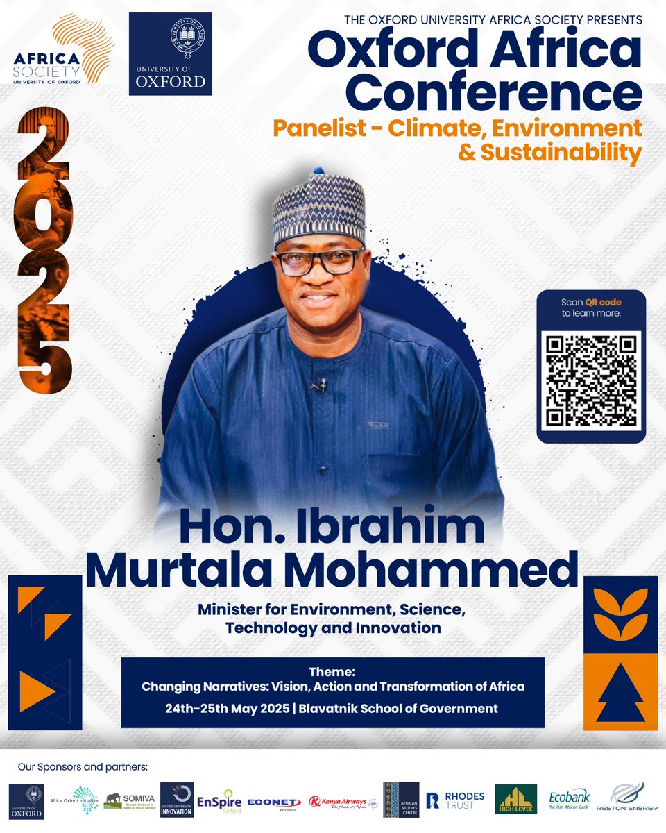 Oxford University Africa Society (@oxfordafrica) on Twitter photo We’re honoured to welcome Hon. Ibrahim Murtala Mohammed, Ghana’s Minister for Environment, Science, Tech & Innovation, to #OxfordAfrica2025! A scholar, MP & climate advocate driving policy rooted in justice, equity & innovation.
🔗 oxforduniversityafricasociety.com/panelspeaker25…
🎟 Tickets are sold out We’re honoured to welcome Hon. Ibrahim Murtala Mohammed, Ghana’s Minister for Environment, Science, Tech & Innovation, to #OxfordAfrica2025! A scholar, MP & climate advocate driving policy rooted in justice, equity & innovation.
🔗 oxforduniversityafricasociety.com/panelspeaker25…
🎟 Tickets are sold out