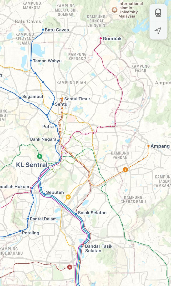 ErnestOnPT's tweet image. This morning, Apple Map's Transit layer has dropped in Malaysia
Transit on Apple Maps has always been highly praised for its design & detail wherever its released, and here are some of my favourite parts for the Malaysian release, and what could be improved in a hyperfocus look: