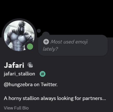 HungZebra's tweet photo. Since the DMs are still broken, I'm sharing my Discord. Feel free to message me there if you want to RP. https://t.co/WaCBbInq63