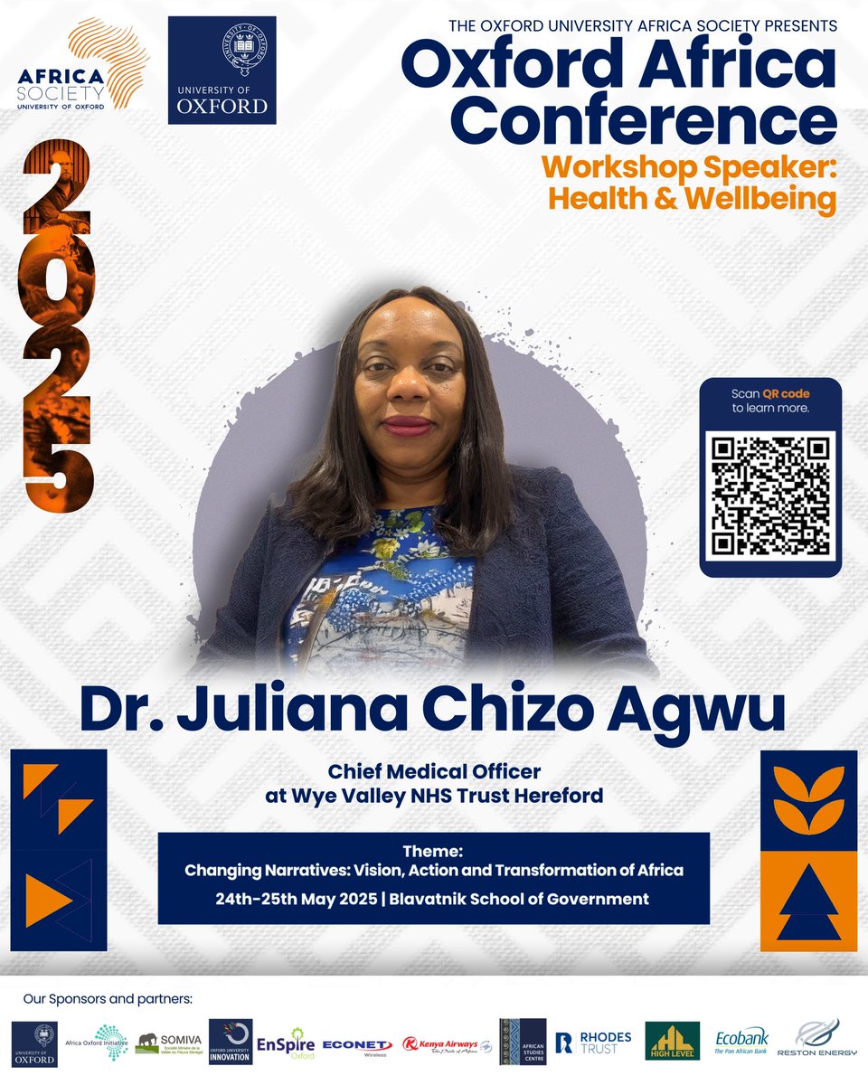 Oxford University Africa Society (@oxfordafrica) on Twitter photo We’re honoured to welcome <a href="/ChizoAgwu/">Chizo Agwu</a> CMO at Wye Valley NHS Trust & global leader in paediatric diabetes care, to #OxfordAfrica2025! From UK policy to African nurse education, she’s transforming child health systems.
🔗 oxforduniversityafricasociety.com/panelspeaker25…
🎟 Tickets are sold out. We’re honoured to welcome <a href="/ChizoAgwu/">Chizo Agwu</a> CMO at Wye Valley NHS Trust & global leader in paediatric diabetes care, to #OxfordAfrica2025! From UK policy to African nurse education, she’s transforming child health systems.
🔗 oxforduniversityafricasociety.com/panelspeaker25…
🎟 Tickets are sold out.