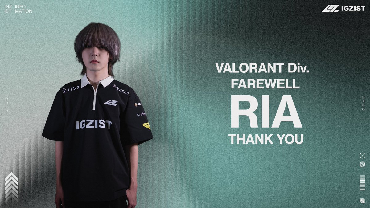 IGZIST_GG's tweet image. 【選手脱退のお知らせ】
この度、VALORANT部門所属の下記1名が
契約満了によりチームから脱退したことをご報告致します。
RIA(@RIA_memories)
今後の活躍を心よりお祈り申し上げます。