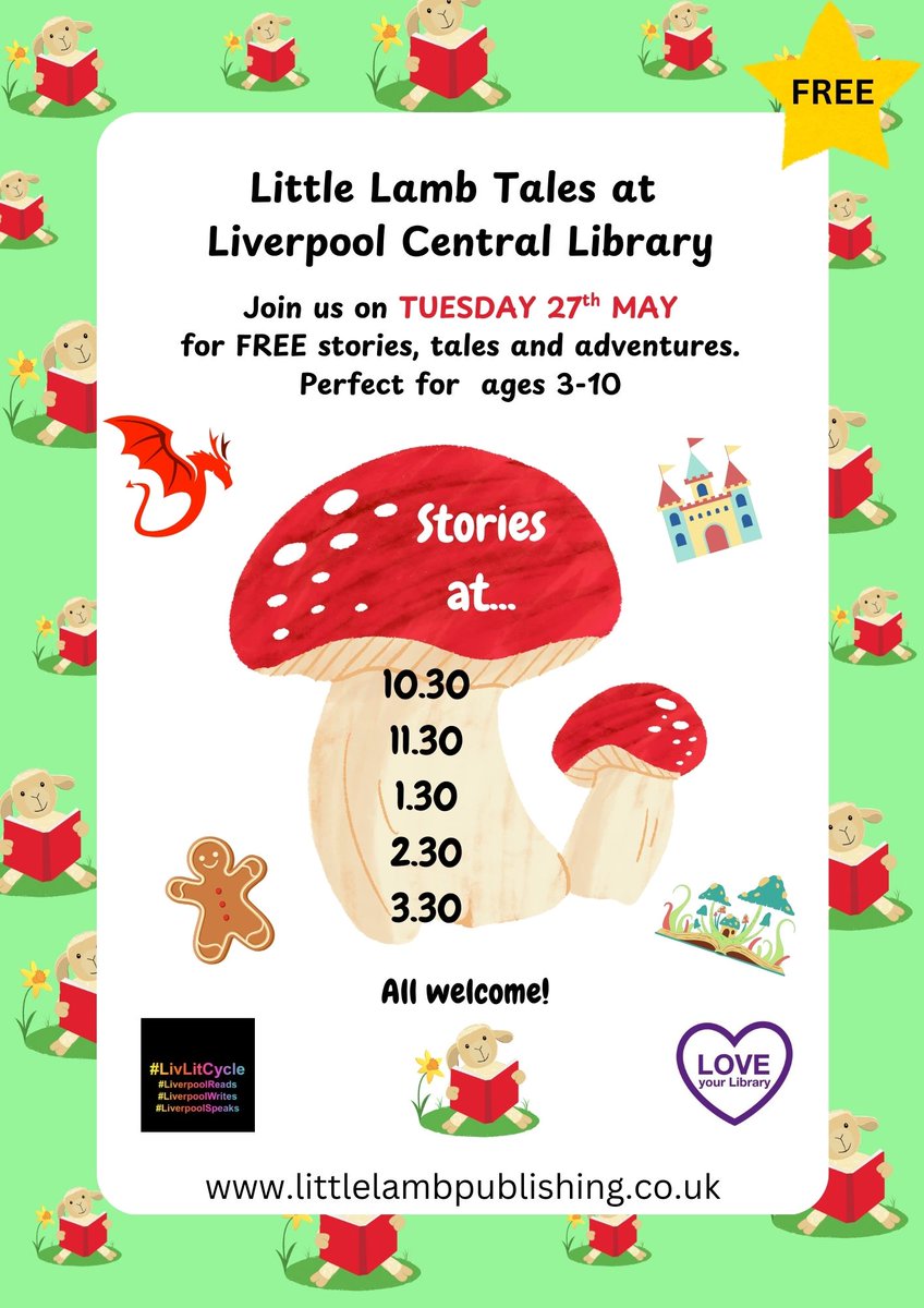 Sefton Children's University (@seftoncu) on Twitter photo #MayHalfTerm
Looking for something to do this Half-Term Tuesday?!
<a href="/JudeLennonBooks/">Jude Lennon Books</a> is inviting Children's University students to join her at Liverpool Central Library for a day of FREE storytelling! #MayHalfTerm
Looking for something to do this Half-Term Tuesday?!
<a href="/JudeLennonBooks/">Jude Lennon Books</a> is inviting Children's University students to join her at Liverpool Central Library for a day of FREE storytelling!