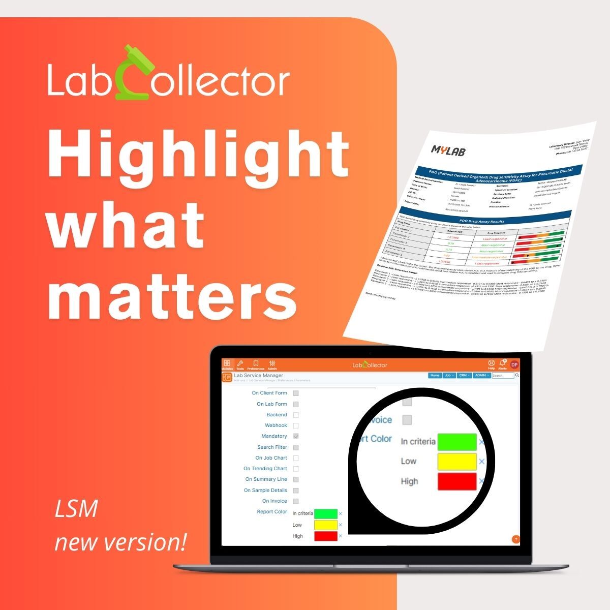 No more skimming rows of values, now you can highlight what matters with the latest update in LabCollector's LSM add-on, because numbers alone don't always tell the full story!
👉 labcollector.com/add-ons/test-m…

You can now highlight high, low, or in-range values in your reports