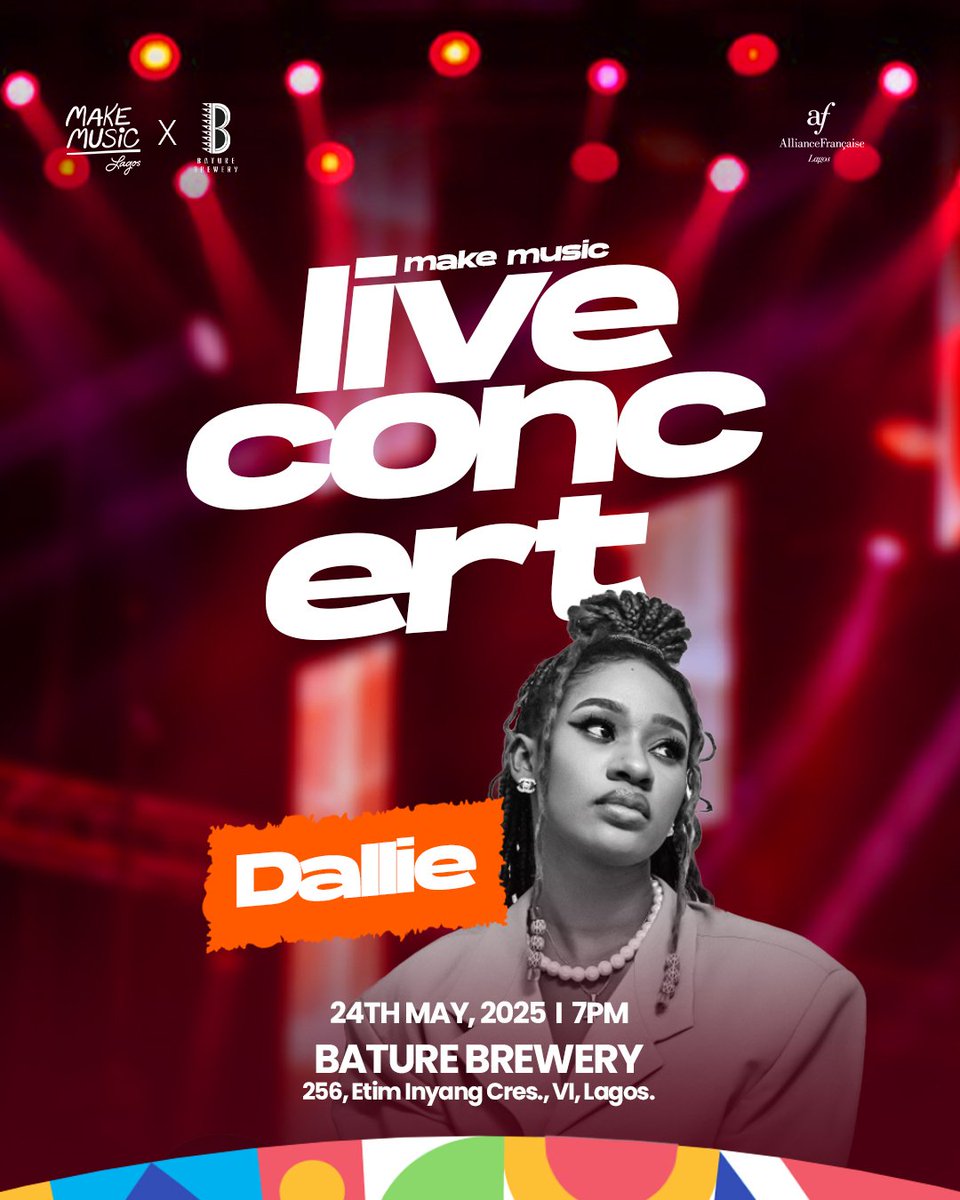MakeMusicLagos's tweet photo. Come experience smooth, electrifying, live music like never before! See you tomorrow π.
π« FREE Entry
π Bature Brewery
#MakeMusicLive https://t.co/hr5CpE0HKm