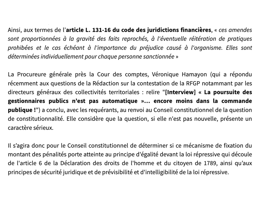 achatpublicinfo's tweet photo. 📰 A lire ou à relire #FonctionPublique / #ResponsabilitéFinancière : Le calcul des sanctions porté devant le juge constitutionnel. Le Conseil d’Etat vient de transmettre une #QPC au Conseil constitutionnel... #RFGP https://t.co/OVkrHWgblj https://t.co/DiBU4hLO9Y