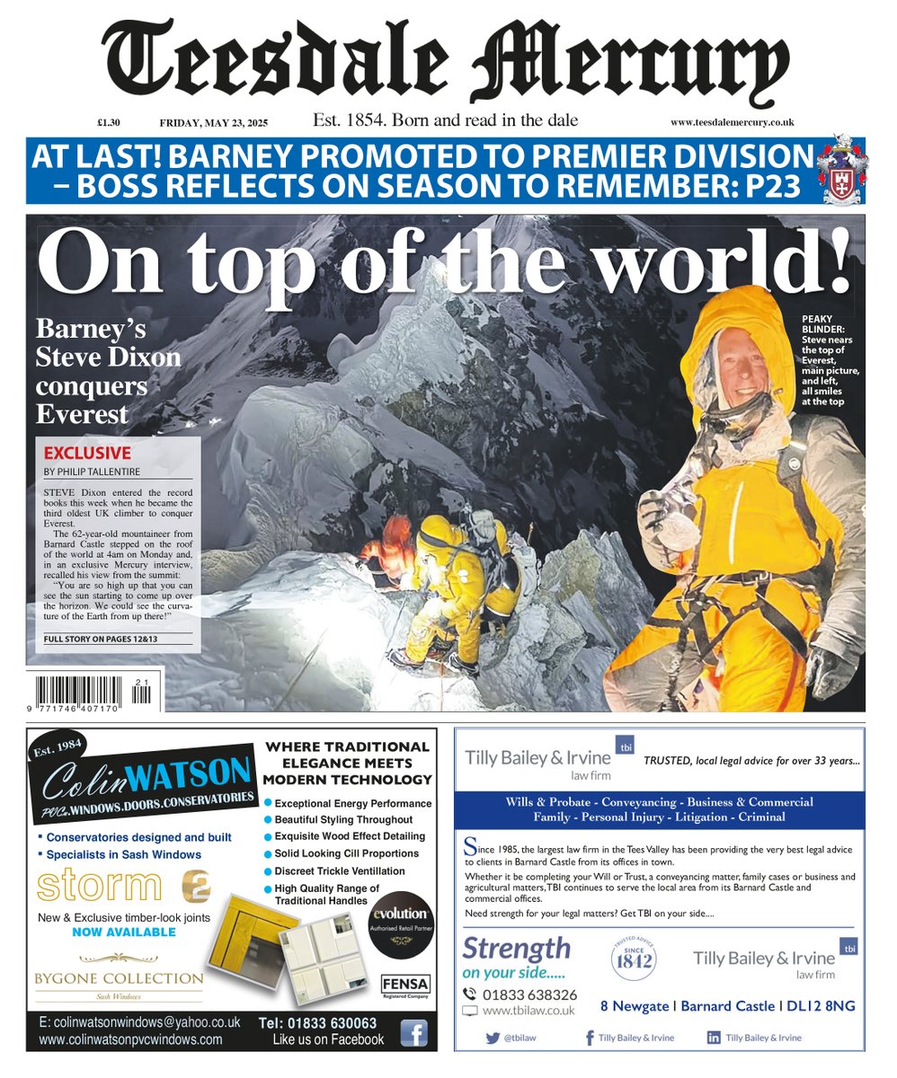 DON'T MISS! New edition out today with an exclusive interview with 62-year-old Steve Dixon who conquered Everest last Monday!