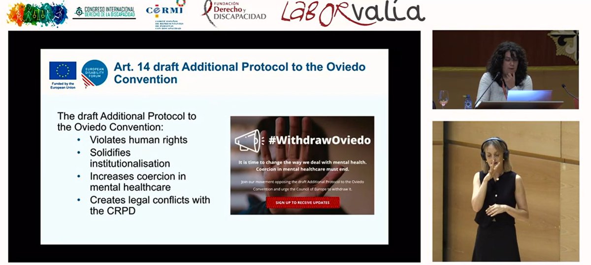 SALUD MENTAL ESPAÑA (@consaludmental) on Twitter photo 🙅🏿♀️ "El protocolo de Oviedo viola los #DerechosHumanos y establece medidas para fomentar la institucionalización, aumenta la coerción en la #SaludMental, contra la voluntad de las personas con #discapacidad. Crea conflictos legales."
<a href="/MarkayaHenders2/">Markaya Henderson</a> #VCongresoDerechoDiscapacidad 🙅🏿♀️ "El protocolo de Oviedo viola los #DerechosHumanos y establece medidas para fomentar la institucionalización, aumenta la coerción en la #SaludMental, contra la voluntad de las personas con #discapacidad. Crea conflictos legales."
<a href="/MarkayaHenders2/">Markaya Henderson</a> #VCongresoDerechoDiscapacidad
