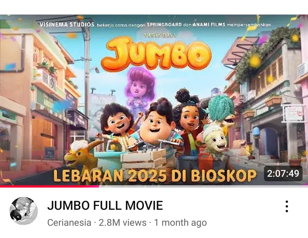 HabisNontonFilm's tweet photo. 2,8 juta views. Banyak yang kegocek liat trailer JUMBO diulang-ulang 2 jam dikira full movie 😭 https://t.co/DyeqZGdQEO