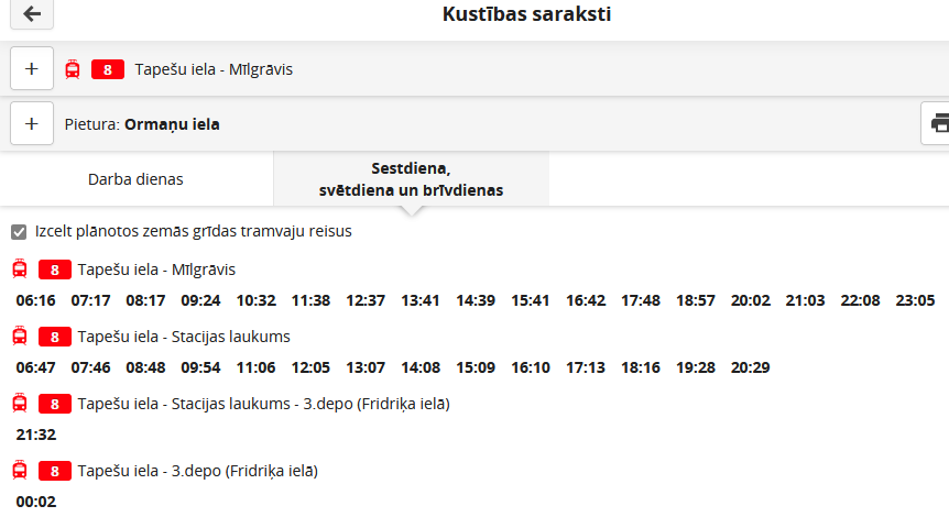 + <a href="/Rigassatiksme_/">Rīgas satiksme</a> un <a href="/RigasDome/">Rīga</a>  vēl jautājums - ok, pārsaucāt 2.tramvaju par nr.8.
Bet kāpēc ieviesāt nr.8a, ja pat Rīgas satiksmes programmētāji nav gatavi to atspoguļot mājas lapā, nerunājot par citām aplikācijām?
Kāpēc nelikāt nr.8 uz Mīlgrāvi, bet nr.2 uz Stacijas laukumu?