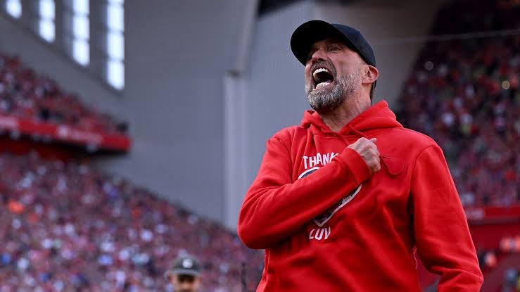 AnfieldEdition's tweet photo. Arne Slot has confirmed that Jurgen Klopp will be present at Anfield on Sunday for the final game of the season and trophy lift ❤️ https://t.co/a0n3pzdxfL