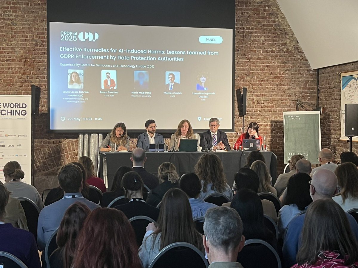 EDPS (@eu_edps) on Twitter photo "Effective Remedies for AI-Induced Harms: Lessons Learned from Data Protection Authorities on #GDPR Enforcement" - Join now <a href="/TZerdick/">ππ₯π¬πͺππ° β¨π’π―π‘π¦π π¨</a> at #CPDP25 for a panel on AI-induced harms & GDPR enforcement β what lessons for real remedies under the #AIAct? #DataProtection #Accountability "Effective Remedies for AI-Induced Harms: Lessons Learned from Data Protection Authorities on #GDPR Enforcement" - Join now <a href="/TZerdick/">ππ₯π¬πͺππ° β¨π’π―π‘π¦π π¨</a> at #CPDP25 for a panel on AI-induced harms & GDPR enforcement β what lessons for real remedies under the #AIAct? #DataProtection #Accountability