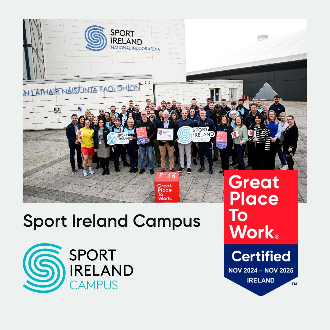 Great Place to Work Ireland (@gptw_ireland) on Twitter photo CERTIFICATION 🏅| Well done to <a href="/SportIreCampus/">Sport Ireland Campus</a> for being Certified™ as a #greatplacetowork! Congratulations to the team for this amazing achievement! 🎉
Check out all the Certified™ organisations 👉 hubs.li/Q03nWbcN0
#gptw CERTIFICATION 🏅| Well done to <a href="/SportIreCampus/">Sport Ireland Campus</a> for being Certified™ as a #greatplacetowork! Congratulations to the team for this amazing achievement! 🎉
Check out all the Certified™ organisations 👉 hubs.li/Q03nWbcN0
#gptw