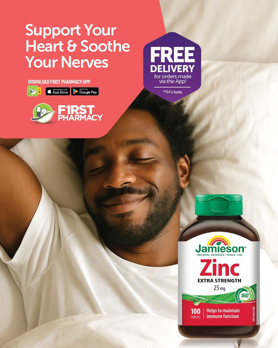 Feeling tense, tired, or having trouble sleeping? You might be low on magnesium.

Jamieson Magnesium helps relax muscles, support heart and bone health, and promote restful sleep. 

Get it with our FREE* delivery offer, when you order through the First Pharmacy app. 
*T&amp;Cs apply