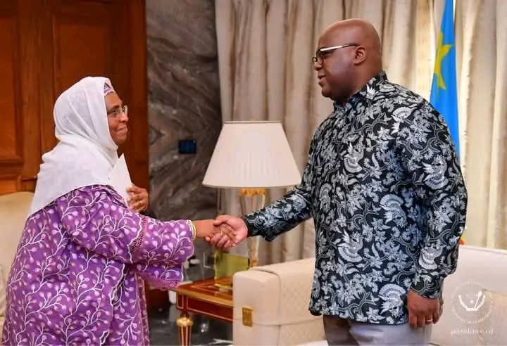 AniaGabriel2's tweet photo. 🔵 ACTUALITÉS RDC 

📌RDC-MAURITANIE: Le PR TSHISEKEDI a reçu une émissaire de son homologue GHAZOUANI

Le PR Félix Tshisekedi a reçu hier,  jeudi 22 mai à sa résidence de Mont Ngaliema, Madame Ba Aissata Yahya, ministre conseillère à la Présidence de la République de Mauritanie https://t.co/Ny7PzIQKnS