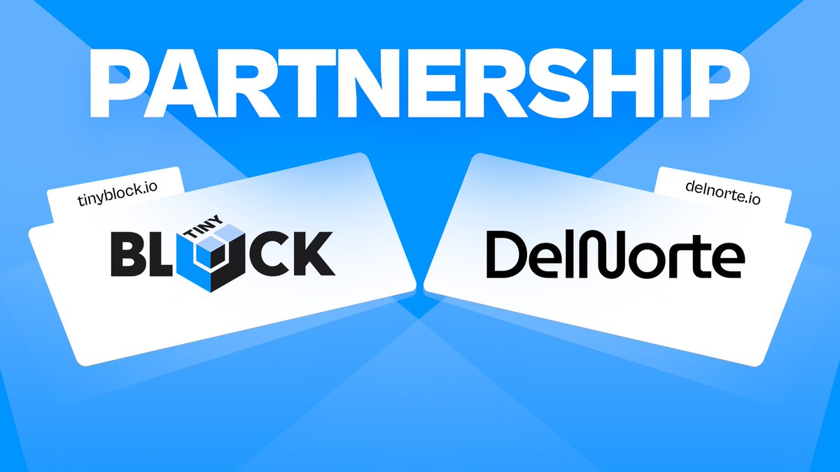 TinyBlock (@tinyblock_io) on Twitter photo TinyBlock 🤝 <a href="/delnorte_io/">DelNorte Terra Vision</a>
We’re excited to announce our new partner #DelNorte - The web3 era of public service interactions.
DelNorte will be the very first IDO project on #TinyBlock.
Stay tuned, IDO details & more exciting events coming soon! TinyBlock 🤝 <a href="/delnorte_io/">DelNorte Terra Vision</a>
We’re excited to announce our new partner #DelNorte - The web3 era of public service interactions.
DelNorte will be the very first IDO project on #TinyBlock.
Stay tuned, IDO details & more exciting events coming soon!