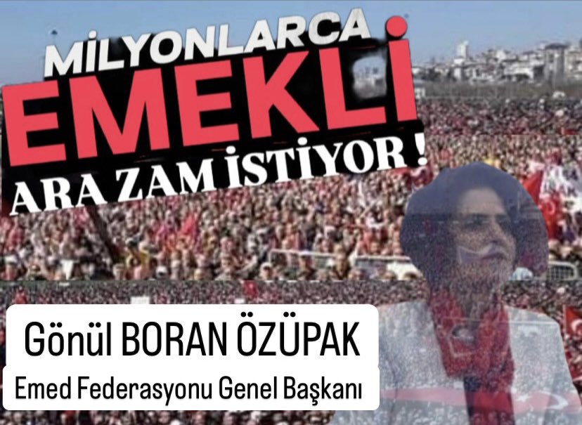 "Emeklinin gıda enflasyonuna yetişmesi eskiden zordu artık imkansız. Açlık sınırının altındaki maaşıyla bir tas çorbaya bile hasret kaldı"

Gönül BORAN ÖZÜPAK
Emed Fed Gnl Bşk

#EmekliMaaşlarıGüncellensin
