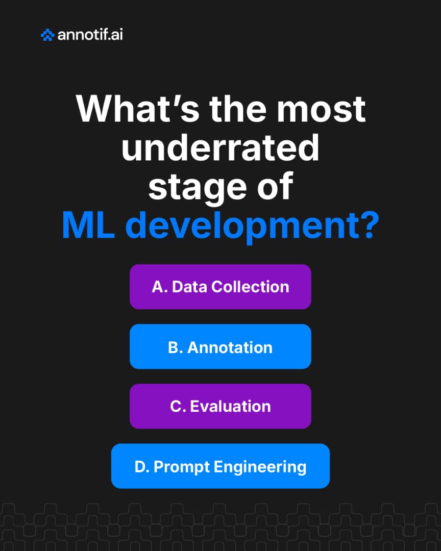 luminacog's tweet photo. Which critical but often overlooked phase deserves more attention in your ML workflow?

Leave your answers in the comments!
#TechStartup
#Dataannotation
#datalabeling
#prompengineering 
#aigenerated 
#datascience 
#annotifai https://t.co/OaCkYcwFre