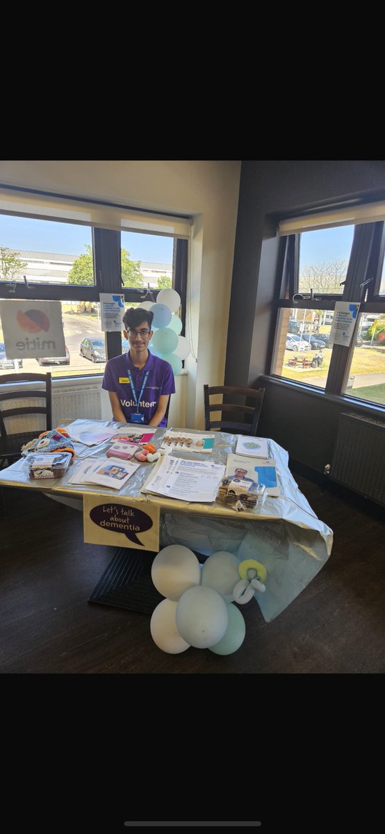 We are set up in King George restaurant, ready to have some conversations about Dementia. Why not pop by and say ‘hello’ and also grab a goodie from the table, we’d love to see you. 🦋