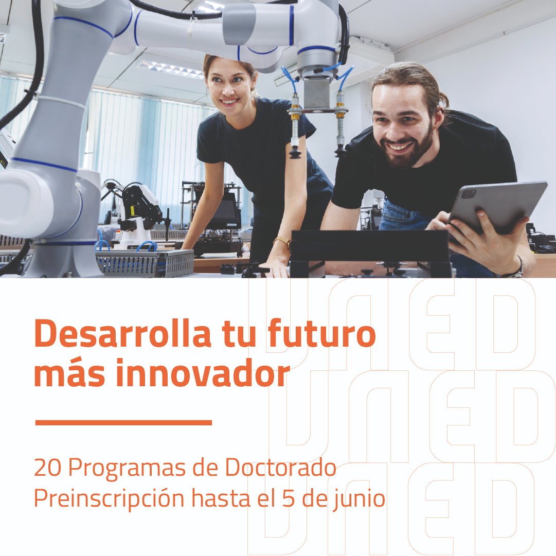 🚀 Si quieres continuar con tu progreso formativo, la UNED pone a tu disposición una veintena de programas de doctorado.

📅 La fecha de preinscripción finaliza el 5 de junio. ¡Date prisa!

📲 Tienes toda la información en: uned.es/universidad/fa…